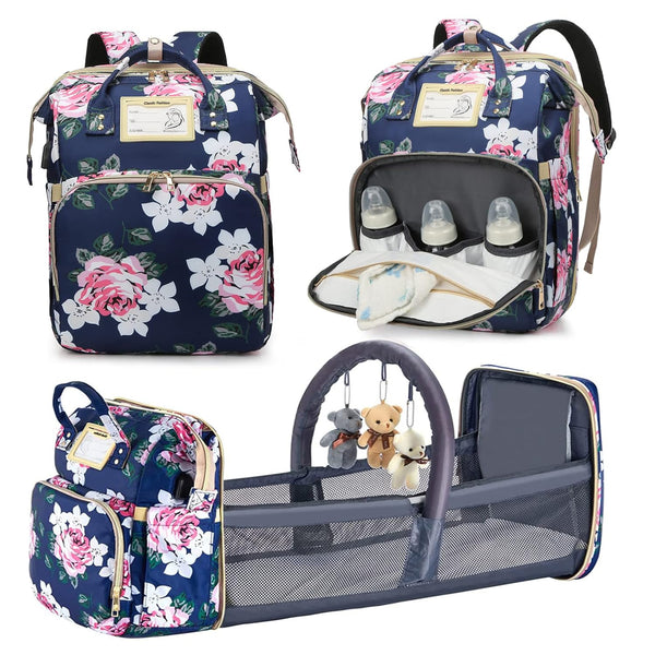 GurZinn Diaper Bag Backpack with Changing Station, Foldable for Bady Toddler, 3