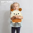 12 inch Onsoyours Original Bulldog Plush with Football, Cute Sport Dog Brown-White Stuffed Animal, Ultra Soft
