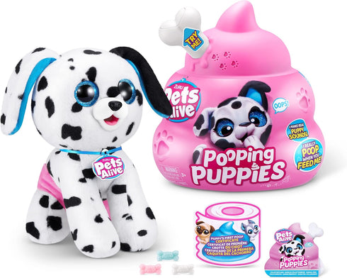 Pets Alive Pooping Puppies (Dalmatian) by ZURU, Interactive Plush Toy Pets for Girls and Children