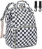 Dezcrab Marble Checkered Baby Diaper Bag Backpack for Women, Large Capacity Waterproof Maternity