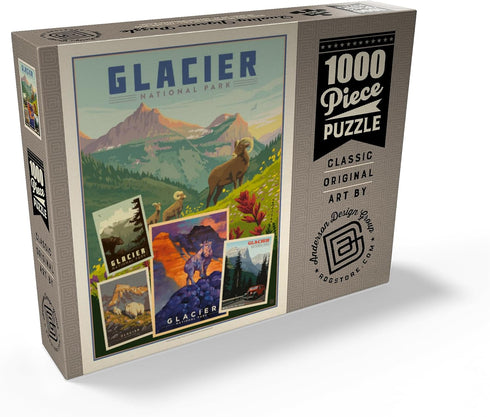 MyPuzzle Glacier National Park: Collage Print - Premium 1000 Piece Jigsaw Puzzle for Adults