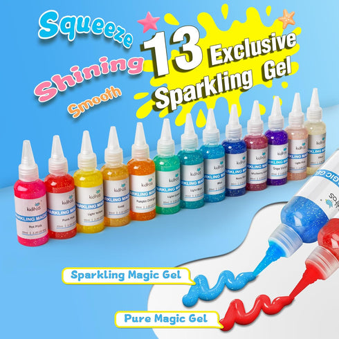 Magic Water Elf Toy Kit, Aqua Fairy Water Gel Kit with 25 Magic Gels, 20 Animal Molds, DIY STEM Kits for Kids