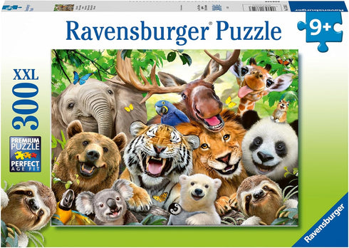300 9+ Ravensburger - Exotic Animals Selfie - Piece Jigsaw Puzzle - XXL Pieces for Easier Assembly - Funny Selfie