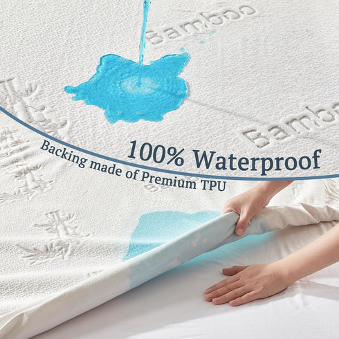 2 Pack, 52''x28'', BEDLORE Waterproof Crib Mattress Protector Ultra Soft Bamboo Viscose Crib Mattress Pad Cover
