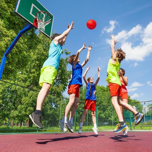 42Pcs 5" Mini Basketball Balls Bulk Set, PVC Small Basketball for Over The Door Basketball Hoop Games