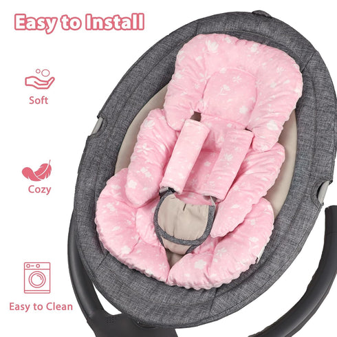 Ultra-Soft Newborn Car Seat Insert in Pink - Ideal for Infant Car Seats, Strollers & Swings