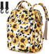 Mimfutu Cow Print Sunflower Diaper Bag Backpack for Baby Girls Boys, Large Capacity