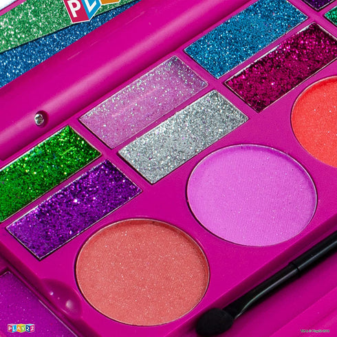 Play22 Real Washable Kids Makeup Palette for Girls, My First Princess Set with Blushes, Eyeshadows, Lip Glosses