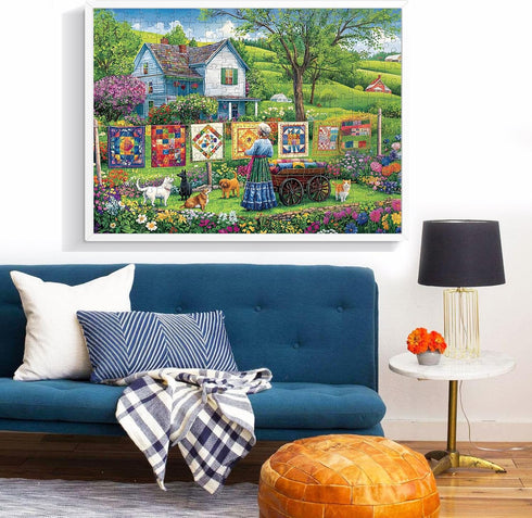 300 8-10 10-12,Vintage Country 20.5x15in Piece Puzzles for Adults,Farm Grandma Jigsaw Puzzle for Adults Children