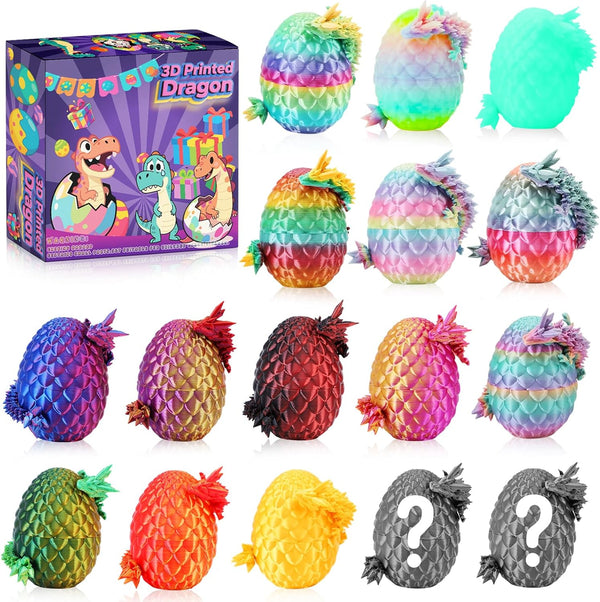 Apear1 16 Pcs 3D Printed Dragon Eggs with Dragon Inside, Mini Dragon Egg