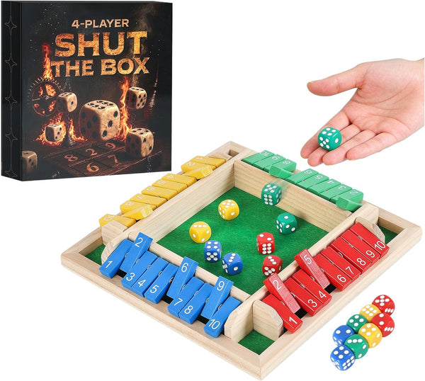 Uowivi Shut The Box Game - Math Dice Board Game for Family Night