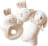 JOHN N TREE Organic Cotton Baby Toy Rattle Set, Stuffed Animals (Puppy & Baby Rabbit Rattle