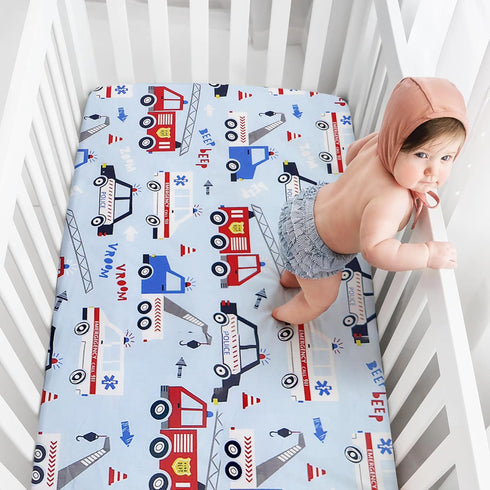 Billion Xin 52'' 28'' 100% Crib Sheets for Boys and Girl, Fitted Crib Sheet X for Standard Crib - Natural Cotton Fitted