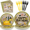 Grencian 96 PCS Handyman Tools Party Supplies Handyman Tools Party Plates 350GSM