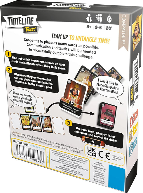 Zygomatic Timeline Twist Card Game - Cooperative Trivia Game for Kids and Adults, Ages 8+, 2-6 Players