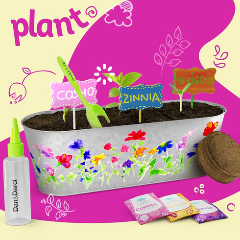 Paint & Plant Flower Growing Kit for Kids - Birthday Crafts Gifts for Girls & Boys Age 5-12, Fun Gardening Kits