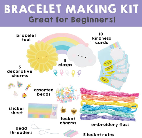 Creativity for Kids Friendship Bracelet Making Kit, Create 20 DIY Charm Bracelets for Ages 7-10+