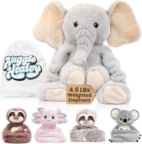 Weighted Elephant Stuffed Animal - 4.5 lbs, Premium Plushies with Long Comforting Arms for Soothing Hugs, Anxiety Relief