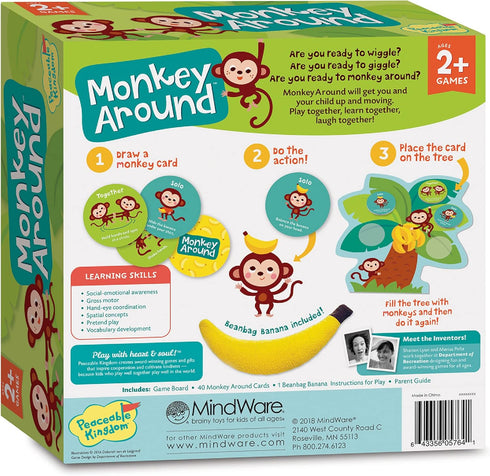 Peaceable Kingdom Monkey Around - First Game for Toddlers, Interactive Play with Parent for Ages 2+