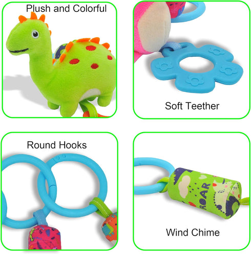 Baby Toys for 0-12 Months - Soft Rattle Wind Chime Car Seat Crib Stroller Hanging Toys for Boys and Girls