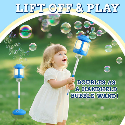 SANGQAOFU Summer Bubble Machine for Kids Bubble Blower Maker with Lights and Music Automatic Bubble Stand Machine