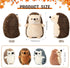 5 14 Inch Mommy 4 Set Hiboom Pcs Hedgehog Stuffed Animal, Large Hedgehog Stuffed Plush Toys with Plush Baby Soft Cuddly