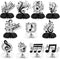 11 Pcs Music Decorations, Retro Musical Notes Honeycomb Centerpieces for Birthday Party Supplies