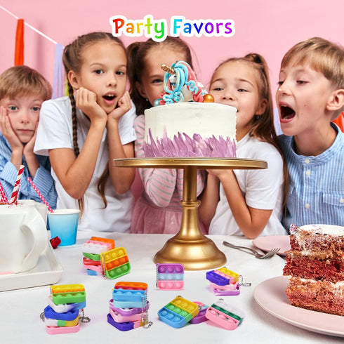 30 Pack 4-8 Dinosaur Party Favors Dinosaur Keychains Kids Party Favors Fidget Toys Bulk Mini Pop Fidget Keychain Its