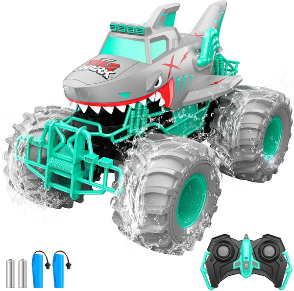 Waterproof Shark Remote Control Car, 1:16 Amphibious RC Cars 4WD All Terrain