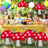6PCS Large-Mushroom-Balloons Super Red Mushroom Balloons Red Foil Video Game Mushrooms Balloon Birthday Party