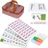 Chinese Small Mahjong Set, 144 Numbered Melamine Tiles (Green) with Carrying Bag, Complete Game Set