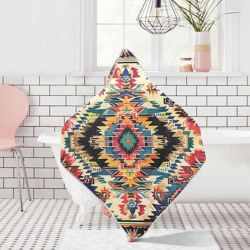 WELLDAY 35x35 Inch Southwestern Pattern Baby Towel Ultra Soft Hooded Towels for Babies - Ultra Absorbent Cotton Bath