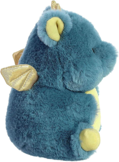 Aurora World Rolly Pet - Egan Dragon, 7" Blue Plush Toy