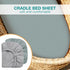 2 Pack, 100% Muslin Bassinet Fitted Sheets Cotton Baby Cradle Sheets in Solid Green & Gray, Soft Breathable Mattress