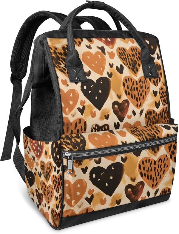 Honeybaby Diaper Bag Backpack for Mom & Dad Print Abstract Leopard 19L Large