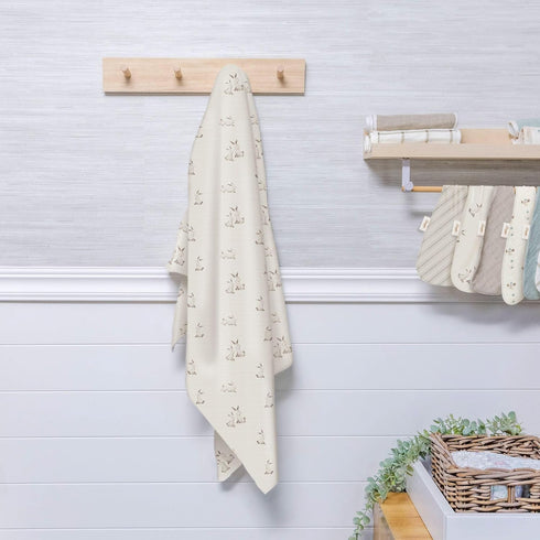 100% 47 47 inches Crane Baby Organic Cotton Bunny Single Baby Swaddle Wrap for Boys and Girls, Gender Neutral Newborn