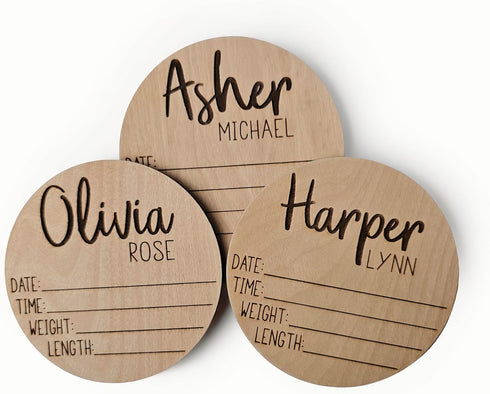 Personalized Name Sign, Birth Announcement Sign for Hospital, newborn essentials, Keepsake Baby Essentials Announcement