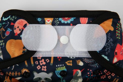 Sigzagor Gusset 6.6lbs 33lbs Baby Cloth Diaper Cover Nappy Hook and Loop Double to (Rabbits Wolves)