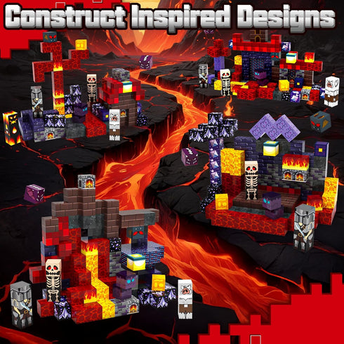 SHXYKZ 150 3 4 5 6 7 8 9 10 PCS Magnetic Blocks Toys for Kids, Dungeon-Themed Building Blocks, Stacking Magnets, STEM