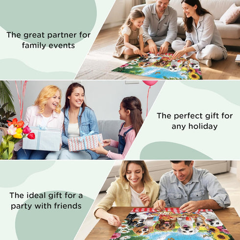 DAGIRT 300 300 20.5x15 Inches Pieces Puzzles for Adult, Dog Jigsaw Puzzles Pieces for Adults Children Seniors, Vibrant