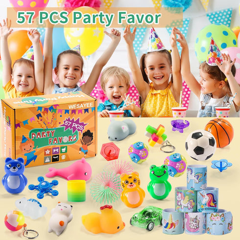 57PCS 8-12 4-8 3-5 Treasure Chest for Kids Small Prizes Party Favors for Kids Rewards, Treasure Box Fidget Toys