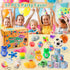 57PCS 8-12 4-8 3-5 Treasure Chest for Kids Small Prizes Party Favors for Kids Rewards, Treasure Box Fidget Toys