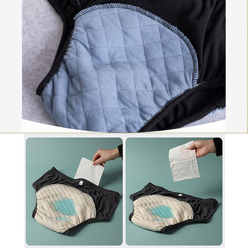 MKKBOB Reusable(4 Adult Incontinence Underwear,Women Waterproof Underwear for Men Leakproof Incontinence Washable Pants