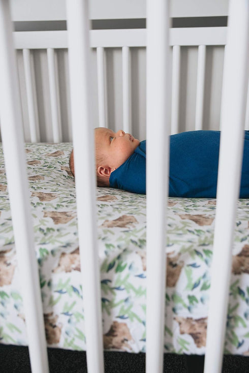 Soft and Breathable Baby Crib Sheets - Bear Design for Standard Mattresses