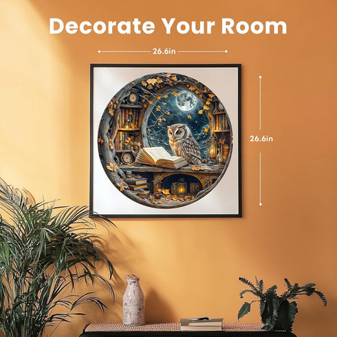 1000 26.6 26.6in 1000 Masseruon Piece Puzzle for Adults, * Moonlit Owl Puzzle for Adults, Pieces Jigsaw Puzzles, Adult