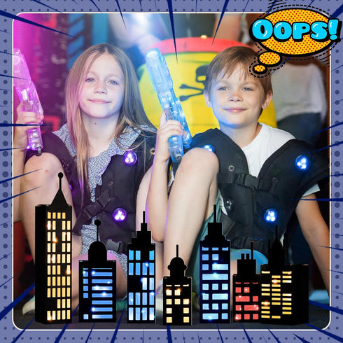 15 Pcs Hero Party Favor Boxes, Skyscraper 3D City Box Skyline Buildings, Hero Theme Centerpiece Decorations for