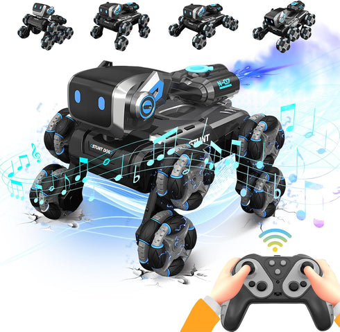 Robot Dog Toy for Kids,2.4Ghz Remote Control Dog Stunt Robot Dogs 2nd