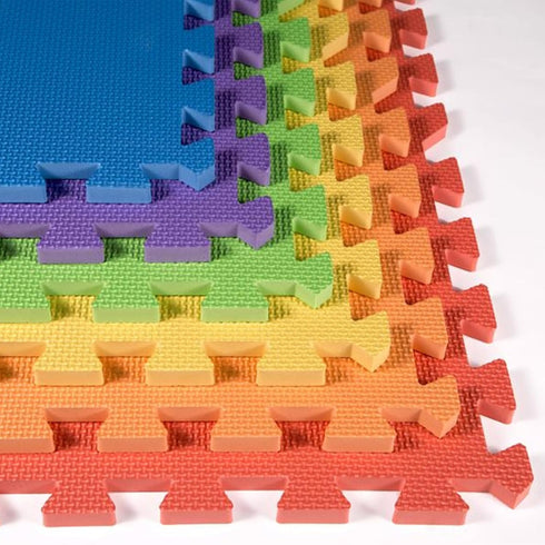 FlooringInc's Rainbow & Natural Harmony Playmat - Kid Safe Foam Floor Tiles