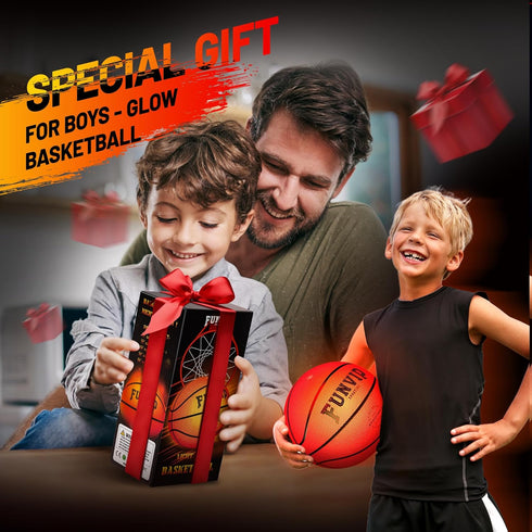Rechargeable LED Light Up Basketball, Glow in the Dark Sports Basketball with Accessories for Boys