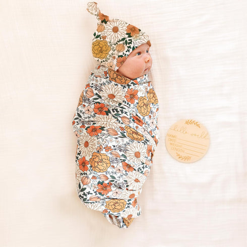 Set Konssy Baby Girl Newborn Receiving Blanket with Matching Headband and Beanie Baby Swaddle Nursery Swaddle Wrap